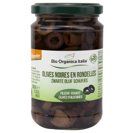 Bio Organica Olives Noires en Rondelles Demeter 140G