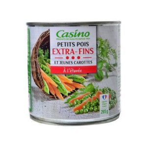 Petits Pois Extra Fins et Jeunes Carottes à l’Étuvée Casino 280 g